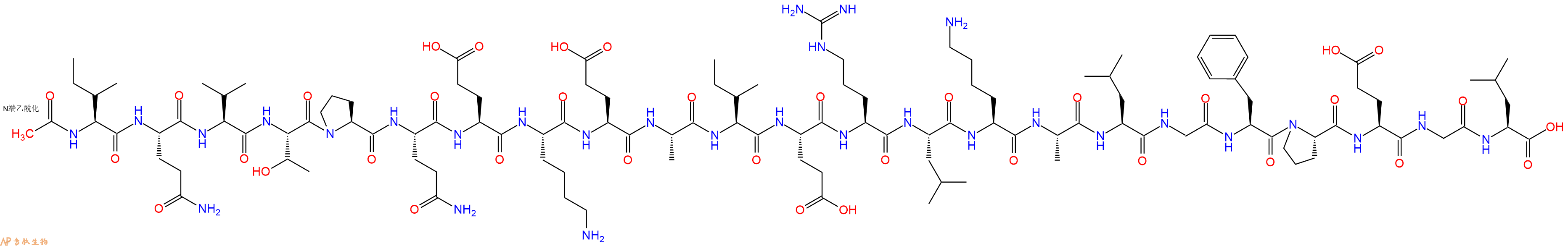 专肽生物产品Ac-Ile-Gln-Val-Thr-Pro-Gln-Glu-Lys-Glu-Ala-Ile-Glu-Arg-Leu-Lys-Ala-Leu-Gly-Phe-Pro-Glu-Gly-Leu-OH