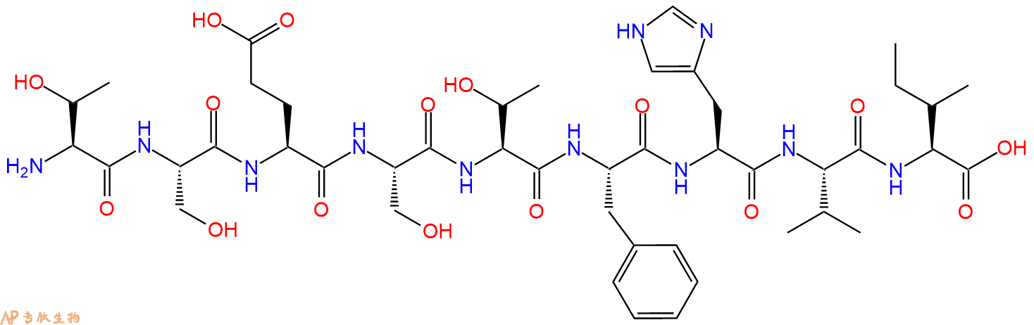 专肽生物产品H2N-Thr-Ser-Glu-Ser-Thr-Phe-His-Val-Ile-OH