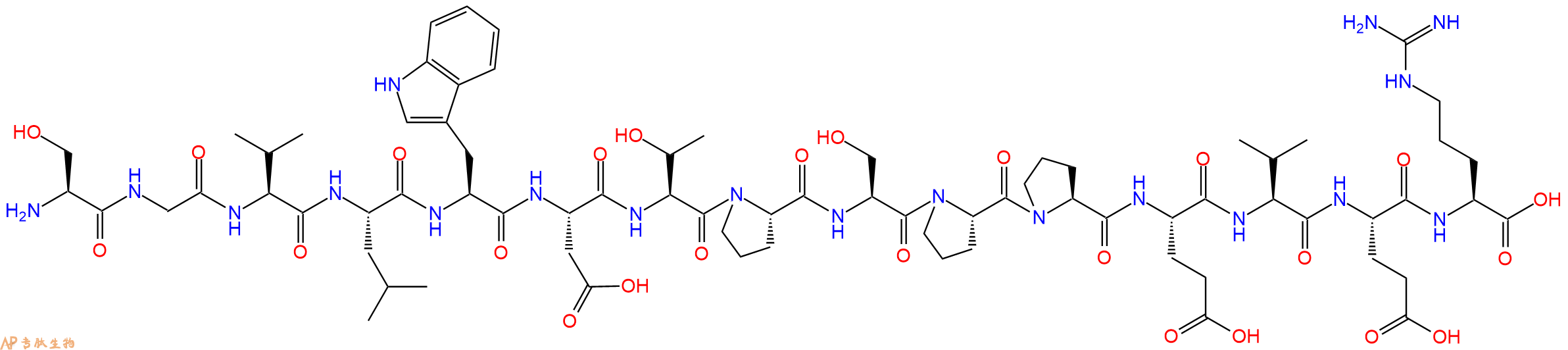 专肽生物产品H2N-Ser-Gly-Val-Leu-Trp-Asp-Thr-Pro-Ser-Pro-Pro-Glu-Val-Glu-Arg-OH