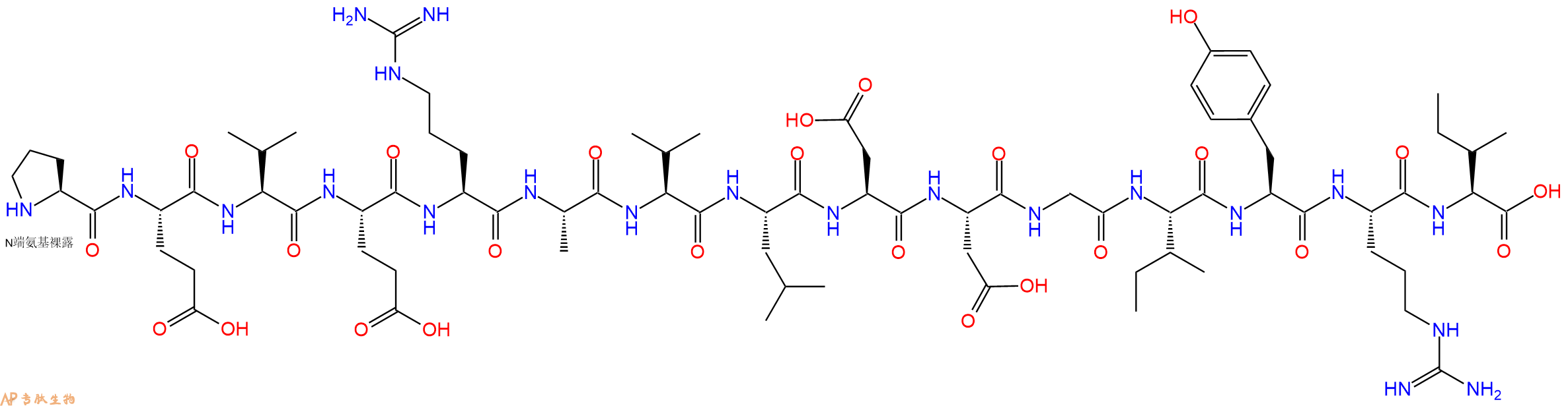 专肽生物产品H2N-Pro-Glu-Val-Glu-Arg-Ala-Val-Leu-Asp-Asp-Gly-Ile-Tyr-Arg-Ile-OH