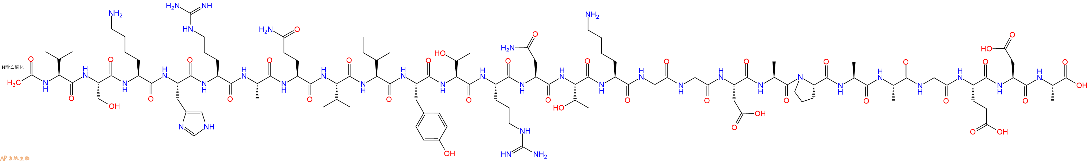 专肽生物产品Ac-Val-Ser-Lys-His-Arg-Ala-Gln-Val-Ile-Tyr-Thr-Arg-Asn-Thr-Lys-Gly-Gly-Asp-Ala-Pro-Ala-Ala-Gly-Glu-Asp-Ala-OH