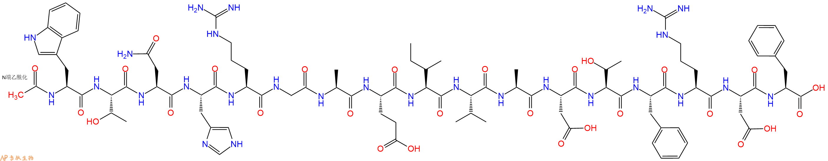专肽生物产品Ac-Trp-Thr-Asn-His-Arg-Gly-Ala-Glu-Ile-Val-Ala-Asp-Thr-Phe-Arg-Asp-Phe-OH