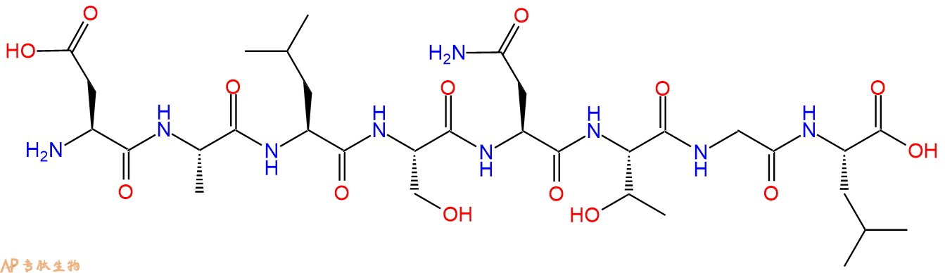 专肽生物产品H2N-Asp-Ala-Leu-Ser-Asn-Thr-Gly-Leu-OH