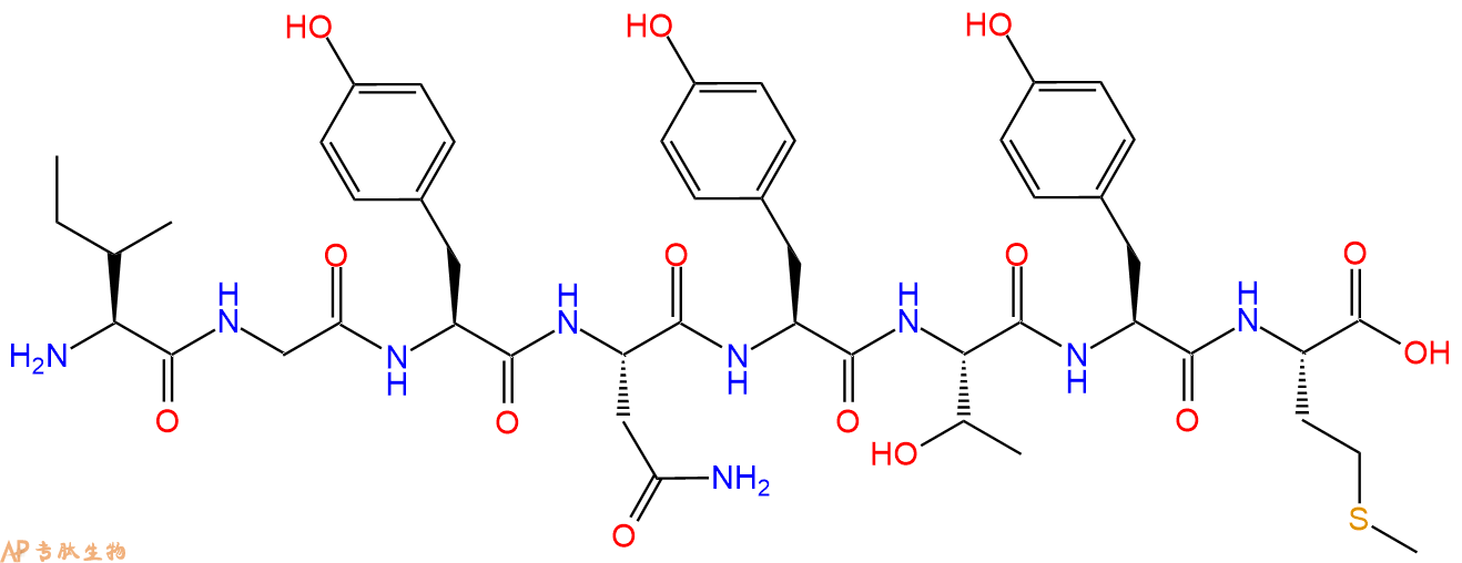 专肽生物产品H2N-Ile-Gly-Tyr-Asn-Tyr-Thr-Tyr-Met-OH
