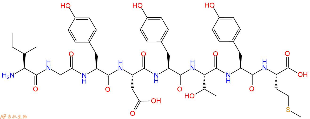 专肽生物产品H2N-Ile-Gly-Tyr-Asp-Tyr-Thr-Tyr-Met-OH
