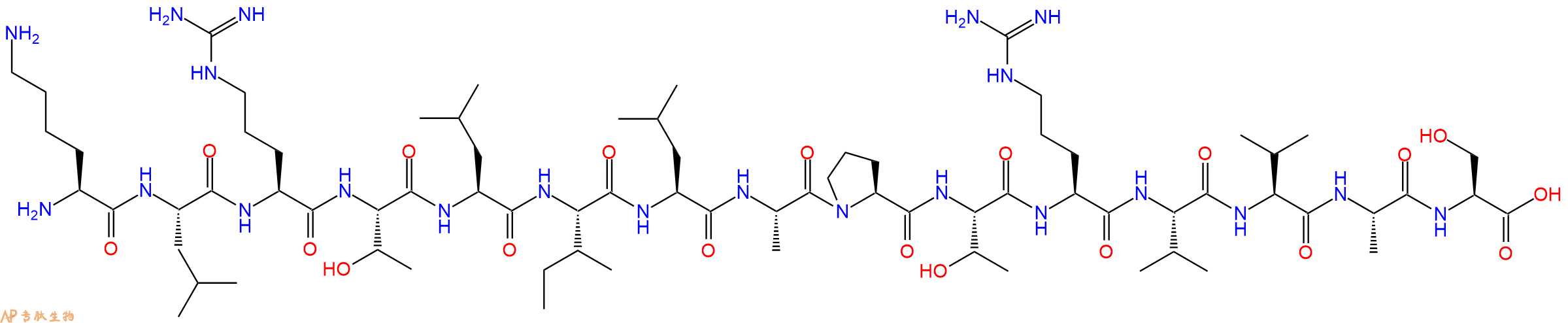 专肽生物产品H2N-Lys-Leu-Arg-Thr-Leu-Ile-Leu-Ala-Pro-Thr-Arg-Val-Val-Ala-Ser-OH