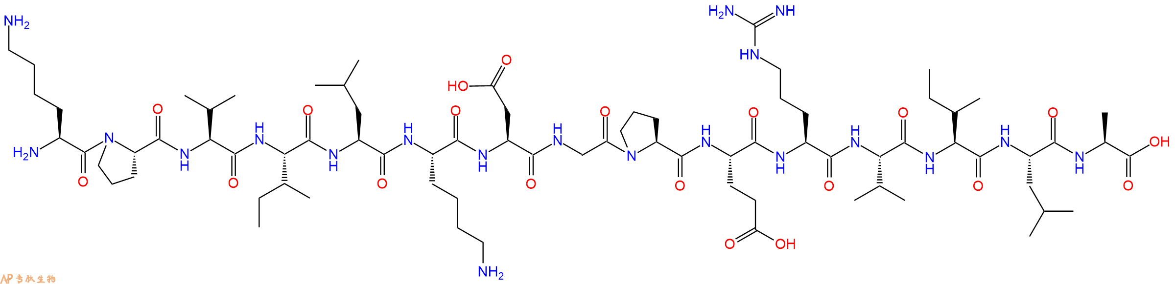 专肽生物产品H2N-Lys-Pro-Val-Ile-Leu-Lys-Asp-Gly-Pro-Glu-Arg-Val-Ile-Leu-Ala-OH