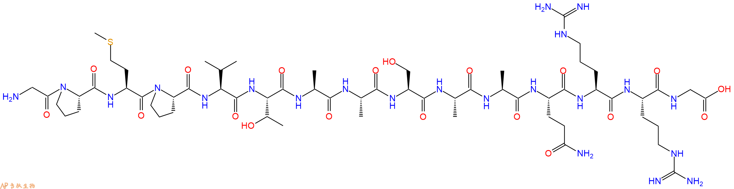 专肽生物产品H2N-Gly-Pro-Met-Pro-Val-Thr-Ala-Ala-Ser-Ala-Ala-Gln-Arg-Arg-Gly-OH