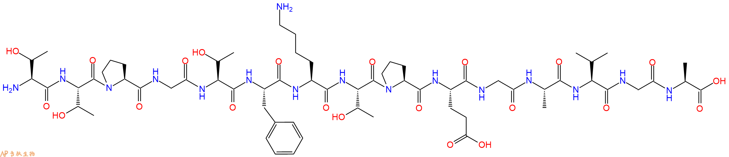 专肽生物产品H2N-Thr-Thr-Pro-Gly-Thr-Phe-Lys-Thr-Pro-Glu-Gly-Ala-Val-Gly-Ala-OH
