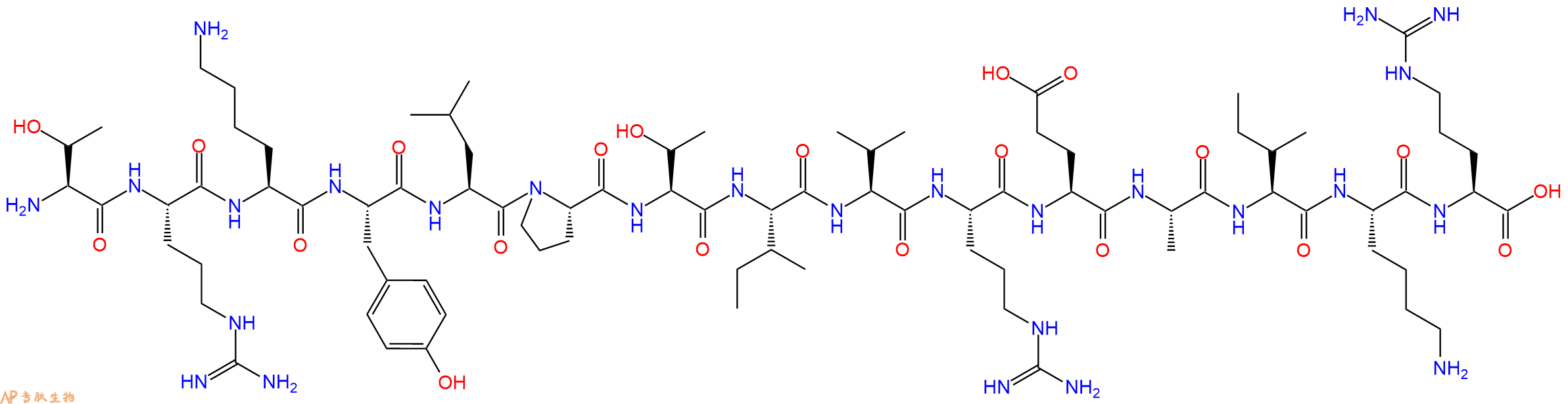 专肽生物产品H2N-Thr-Arg-Lys-Tyr-Leu-Pro-Thr-Ile-Val-Arg-Glu-Ala-Ile-Lys-Arg-OH