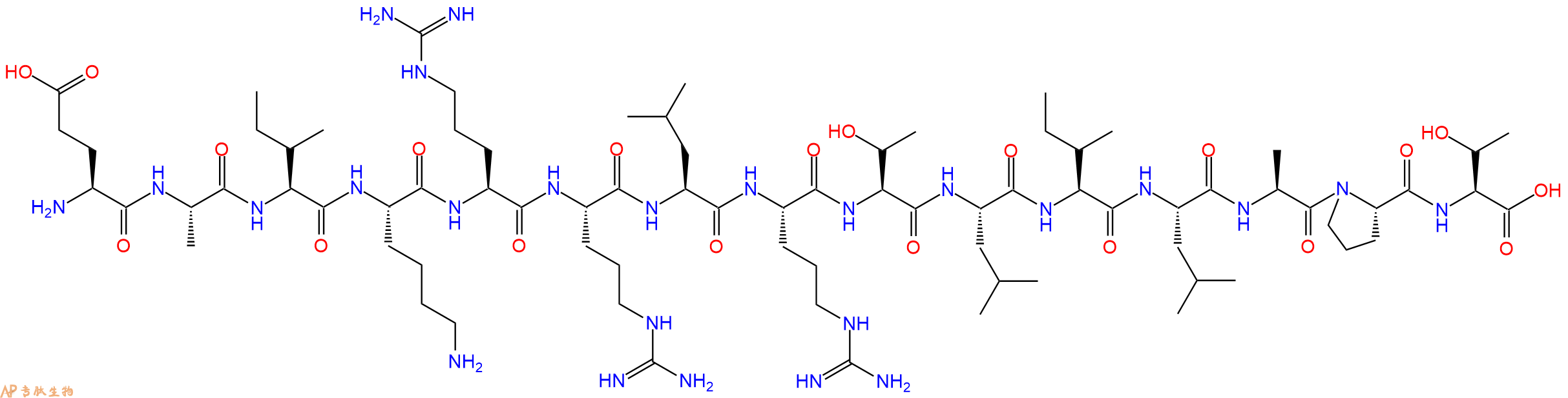 专肽生物产品H2N-Glu-Ala-Ile-Lys-Arg-Arg-Leu-Arg-Thr-Leu-Ile-Leu-Ala-Pro-Thr-OH