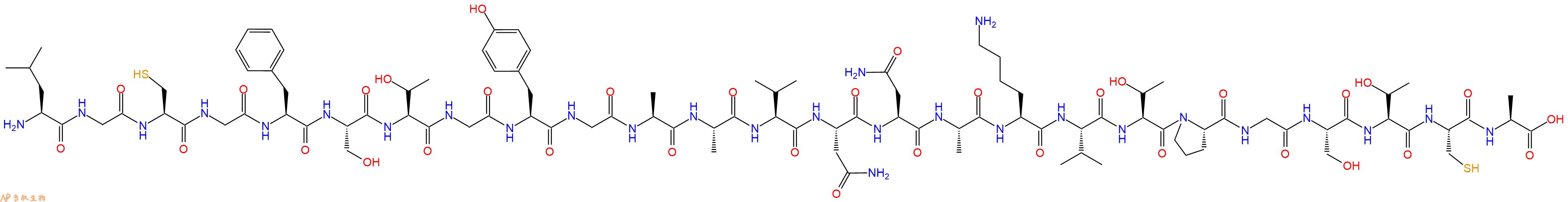 专肽生物产品H2N-Leu-Gly-Cys-Gly-Phe-Ser-Thr-Gly-Tyr-Gly-Ala-Ala-Val-Asn-Asn-Ala-Lys-Val-Thr-Pro-Gly-Ser-Thr-Cys-Ala-OH