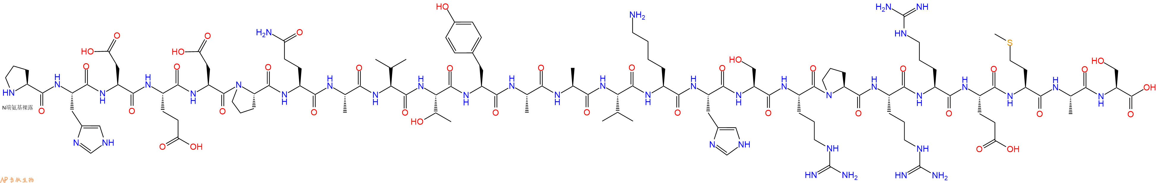 专肽生物产品H2N-Pro-His-Asp-Glu-Asp-Pro-Gln-Ala-Val-Thr-Tyr-Ala-Ala-Val-Lys-His-Ser-Arg-Pro-Arg-Arg-Glu-Met-Ala-Ser-OH
