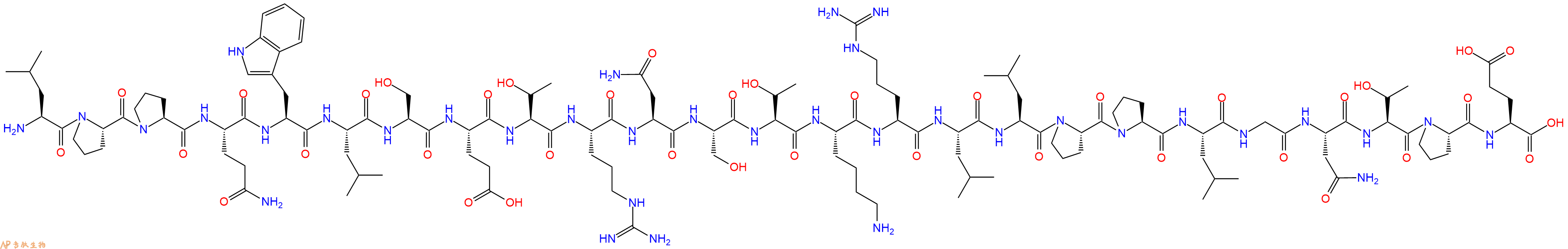 专肽生物产品H2N-Leu-Pro-Pro-Gln-Trp-Leu-Ser-Glu-Thr-Arg-Asn-Ser-Thr-Lys-Arg-Leu-Leu-Pro-Pro-Leu-Gly-Asn-Thr-Pro-Glu-OH