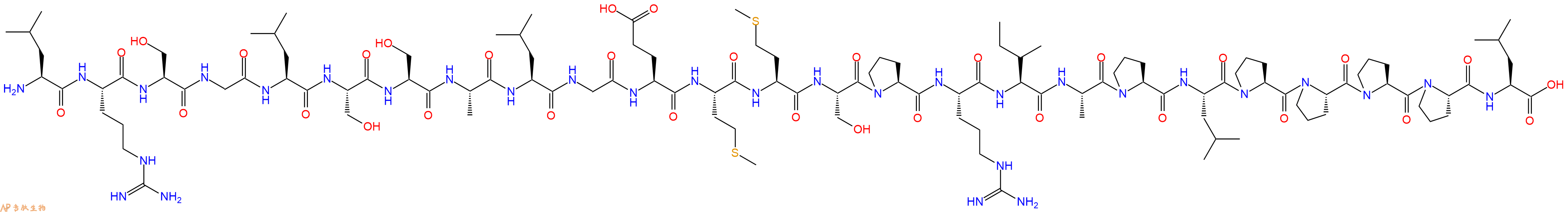 专肽生物产品H2N-Leu-Arg-Ser-Gly-Leu-Ser-Ser-Ala-Leu-Gly-Glu-Met-Met-Ser-Pro-Arg-Ile-Ala-Pro-Leu-Pro-Pro-Pro-Pro-Leu-OH