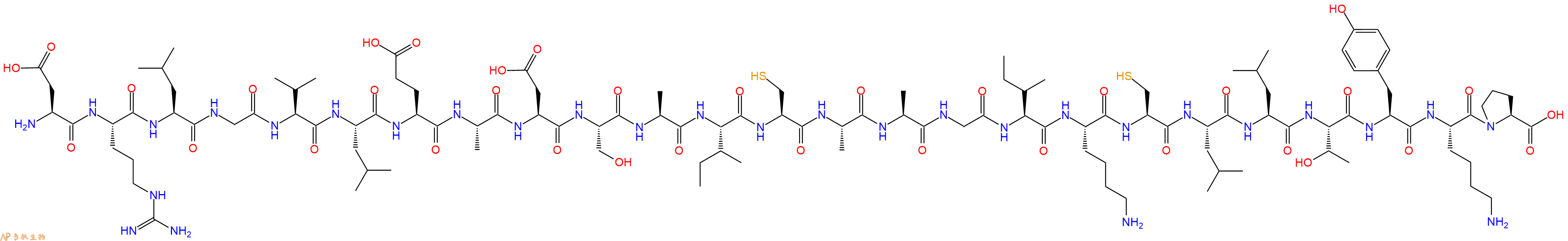 专肽生物产品H2N-Asp-Arg-Leu-Gly-Val-Leu-Glu-Ala-Asp-Ser-Ala-Ile-Cys-Ala-Ala-Gly-Ile-Lys-Cys-Leu-Leu-Thr-Tyr-Lys-Pro-OH