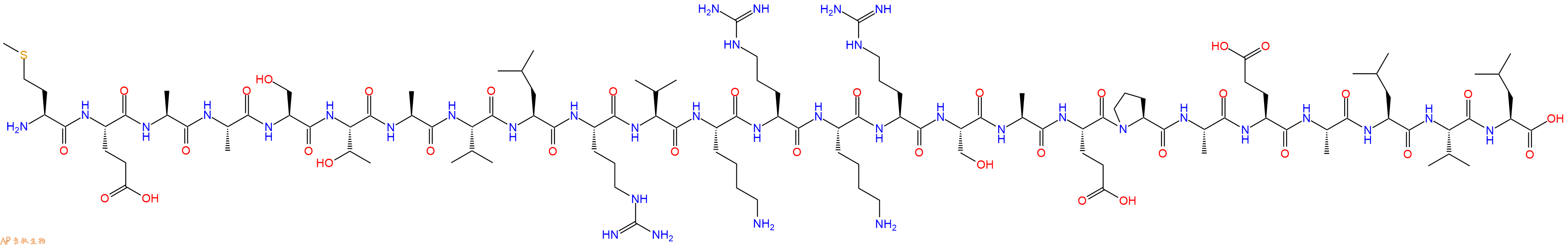 专肽生物产品H2N-Met-Glu-Ala-Ala-Ser-Thr-Ala-Val-Leu-Arg-Val-Lys-Arg-Lys-Arg-Ser-Ala-Glu-Pro-Ala-Glu-Ala-Leu-Val-Leu-OH