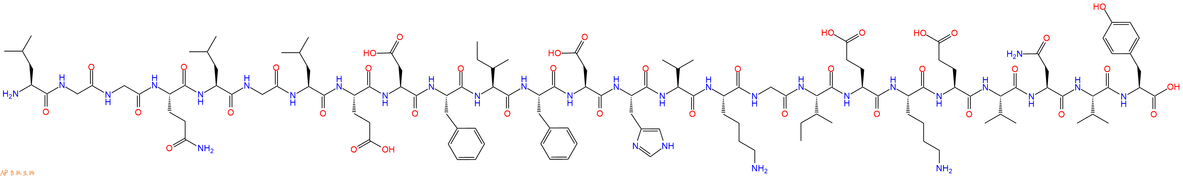 专肽生物产品H2N-Leu-Gly-Gly-Gln-Leu-Gly-Leu-Glu-Asp-Phe-Ile-Phe-Asp-His-Val-Lys-Gly-Ile-Glu-Lys-Glu-Val-Asn-Val-Tyr-OH