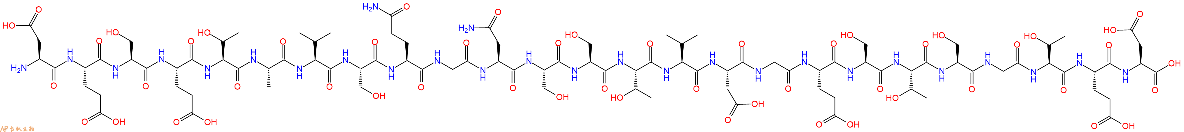 专肽生物产品H2N-Asp-Glu-Ser-Glu-Thr-Ala-Val-Ser-Gln-Gly-Asn-Ser-Ser-Thr-Val-Asp-Gly-Glu-Ser-Thr-Ser-Gly-Thr-Glu-Asp-OH