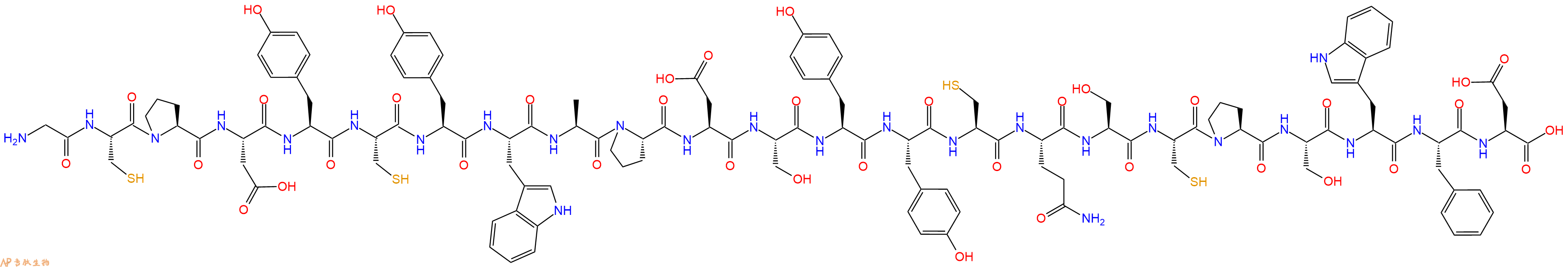 专肽生物产品H2N-Gly-Cys-Pro-Asp-Tyr-Cys-Tyr-Trp-Ala-Pro-Asp-Ser-Tyr-Tyr-Cys-Gln-Ser-Cys-Pro-Ser-Trp-Phe-Asp-OH