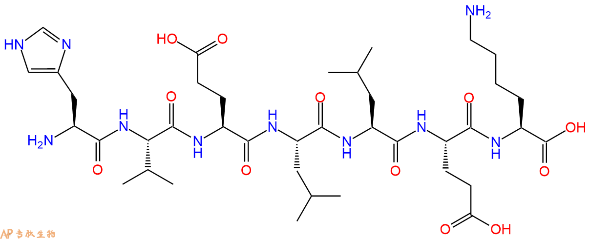 专肽生物产品H2N-His-Val-Glu-Leu-Leu-Glu-Lys-OH