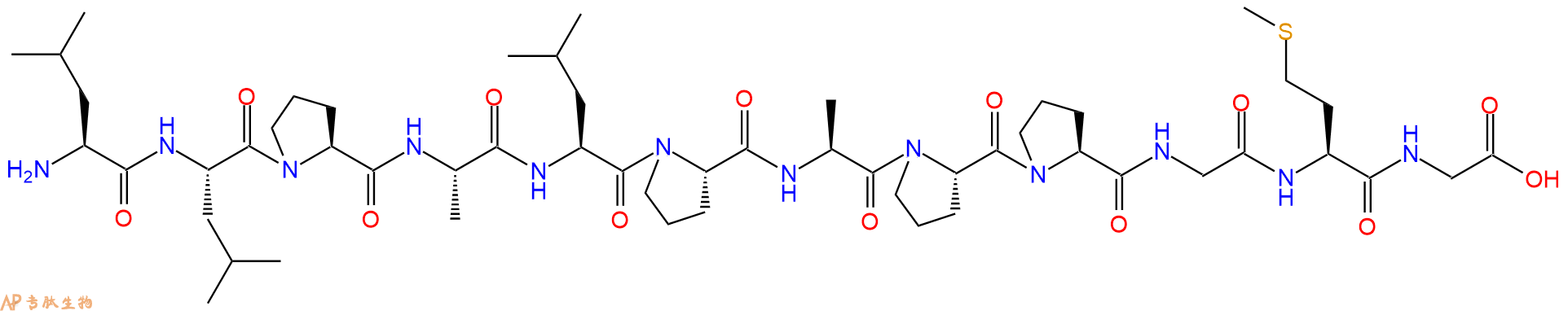 专肽生物产品H2N-Leu-Leu-Pro-Ala-Leu-Pro-Ala-Pro-Pro-Gly-Met-Gly-OH