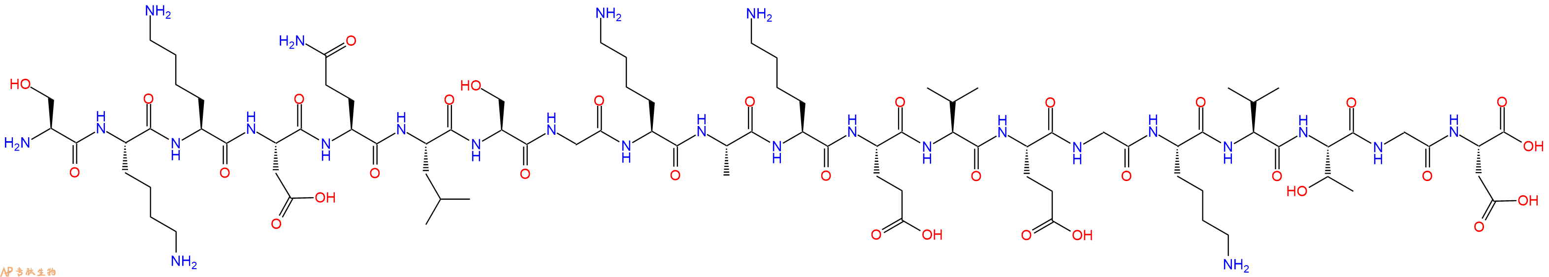 专肽生物产品H2N-Ser-Lys-Lys-Asp-Gln-Leu-Ser-Gly-Lys-Ala-Lys-Glu-Val-Glu-Gly-Lys-Val-Thr-Gly-Asp-OH