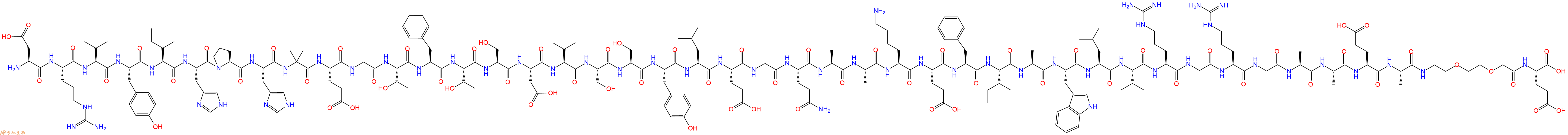 专肽生物产品H2N-Asp-Arg-Val-Tyr-Ile-His-Pro-His-Aib-Glu-Gly-Thr-Phe-Thr-Ser-Asp-Val-Ser-Ser-Tyr-Leu-Glu-Gly-Gln-Ala-Ala-Lys-Glu-Phe-Ile-Ala-Trp-Leu-Val-Arg-Gly-Arg-Gly-Ala-Ala-Glu-Ala-AEEA-Glu-OH