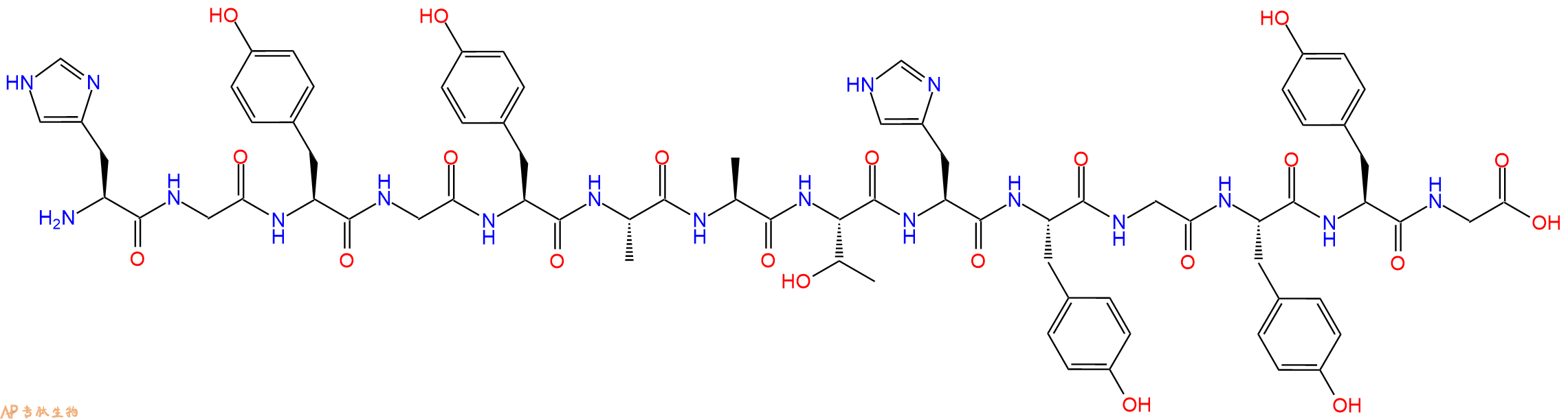 专肽生物产品H2N-His-Gly-Tyr-Gly-Tyr-Ala-Ala-Thr-His-Tyr-Gly-Tyr-Tyr-Gly-OH