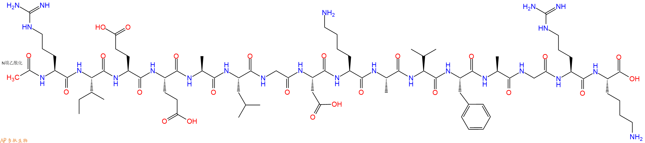 专肽生物产品Ac-Arg-Ile-Glu-Glu-Ala-Leu-Gly-Asp-Lys-Ala-Val-Phe-Ala-Gly-Arg-Lys-OH