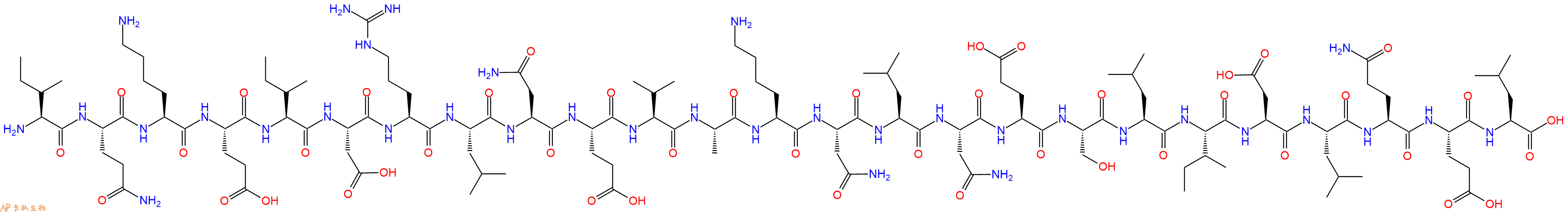 专肽生物产品H2N-Ile-Gln-Lys-Glu-Ile-Asp-Arg-Leu-Asn-Glu-Val-Ala-Lys-Asn-Leu-Asn-Glu-Ser-Leu-Ile-Asp-Leu-Gln-Glu-Leu-OH