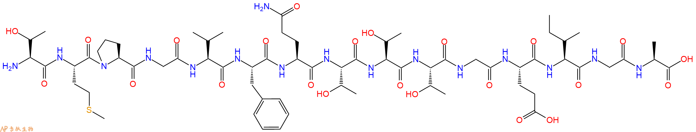 专肽生物产品H2N-Thr-Met-Pro-Gly-Val-Phe-Gln-Thr-Thr-Thr-Gly-Glu-Ile-Gly-Ala-OH