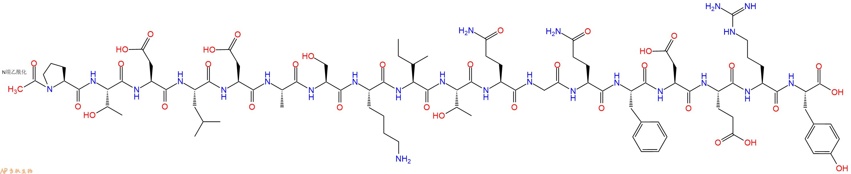 专肽生物产品Ac-Pro-Thr-Asp-Leu-Asp-Ala-Ser-Lys-Ile-Thr-Gln-Gly-Gln-Phe-Asp-Glu-Arg-Tyr-OH