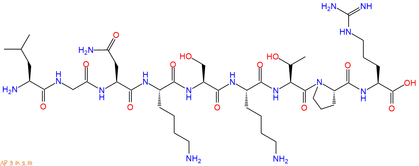 专肽生物产品H2N-Leu-Gly-Asn-Lys-Ser-Lys-Thr-Pro-Arg-OH