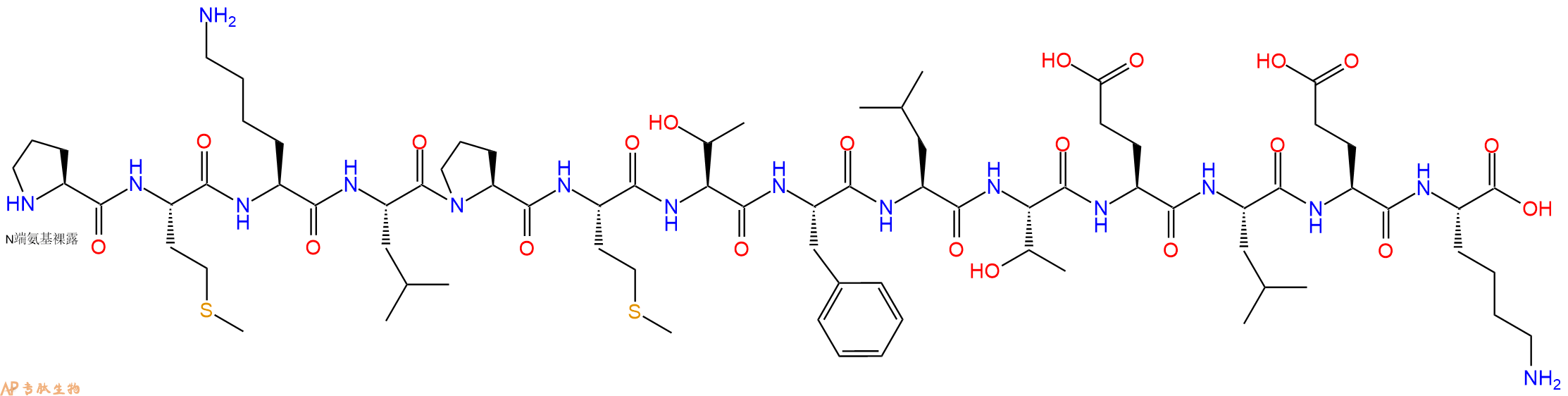专肽生物产品H2N-Pro-Met-Lys-Leu-Pro-Met-Thr-Phe-Leu-Thr-Glu-Leu-Glu-Lys-OH