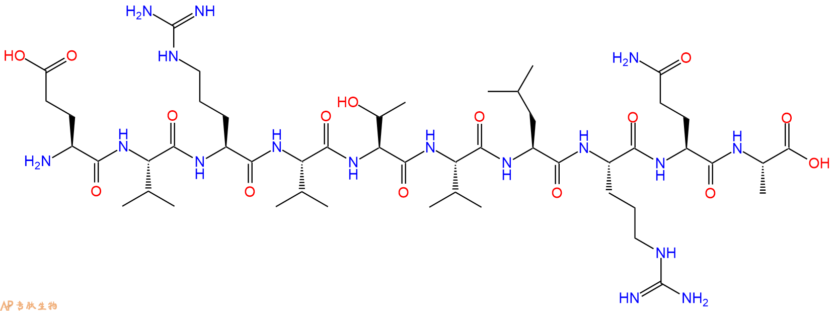 专肽生物产品H2N-Glu-Val-Arg-Val-Thr-Val-Leu-Arg-Gln-Ala-OH