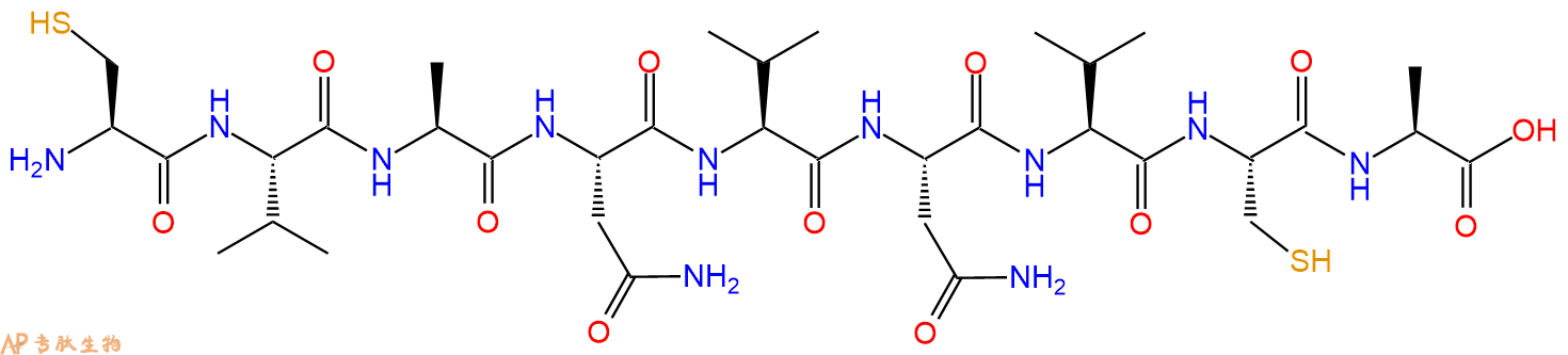 专肽生物产品H2N-Cys-Val-Ala-Asn-Val-Asn-Val-Cys-Ala-OH