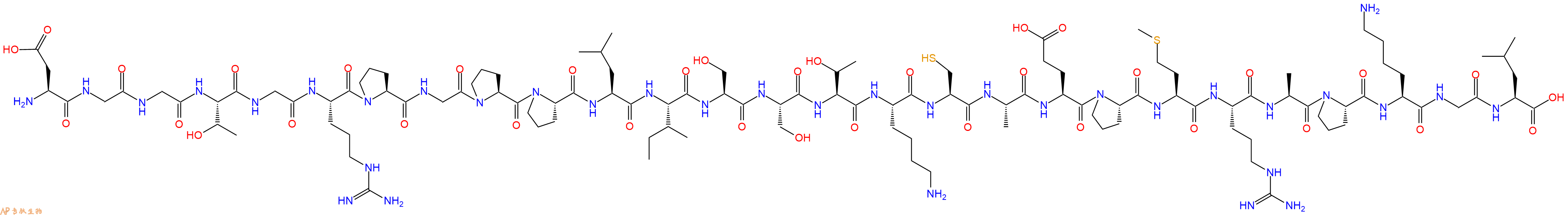 专肽生物产品H2N-Asp-Gly-Gly-Thr-Gly-Arg-Pro-Gly-Pro-Pro-Leu-Ile-Ser-Ser-Thr-Lys-Cys-Ala-Glu-Pro-Met-Arg-Ala-Pro-Lys-Gly-Leu-OH