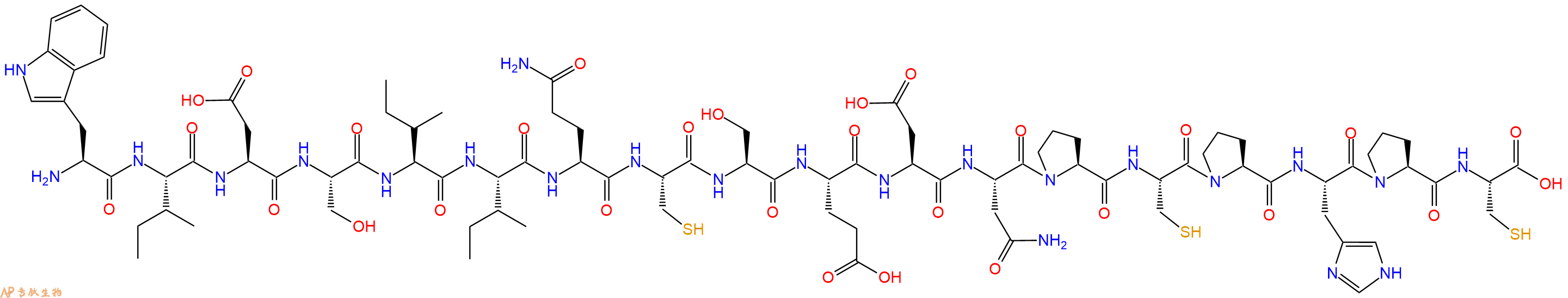 专肽生物产品H2N-Trp-Ile-Asp-Ser-Ile-Ile-Gln-Cys-Ser-Glu-Asp-Asn-Pro-Cys-Pro-His-Pro-Cys-OH