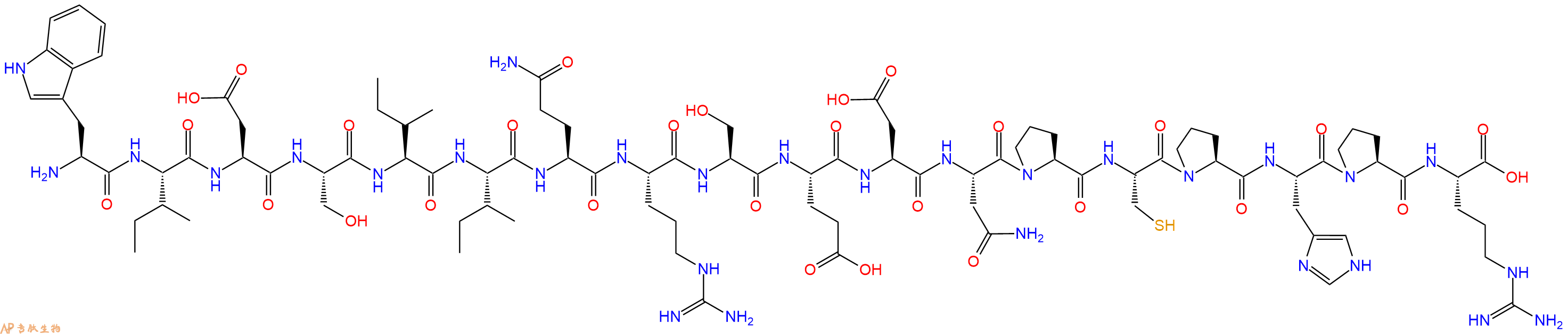 专肽生物产品H2N-Trp-Ile-Asp-Ser-Ile-Ile-Gln-Arg-Ser-Glu-Asp-Asn-Pro-Cys-Pro-His-Pro-Arg-OH