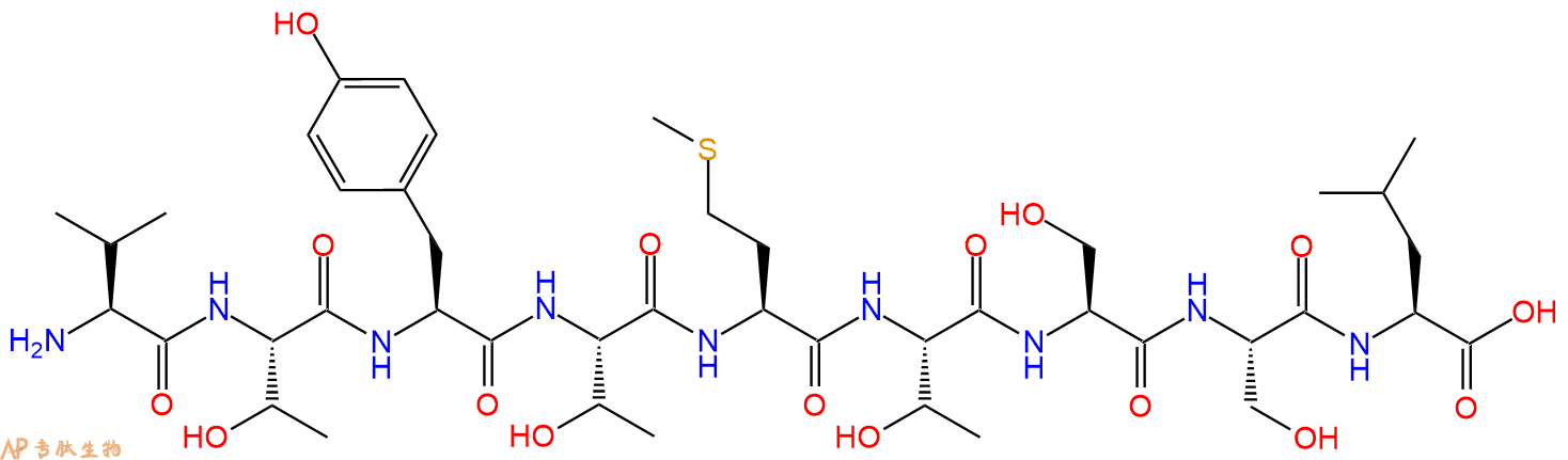 专肽生物产品H2N-Val-Thr-Tyr-Thr-Met-Thr-Ser-Ser-Leu-OH