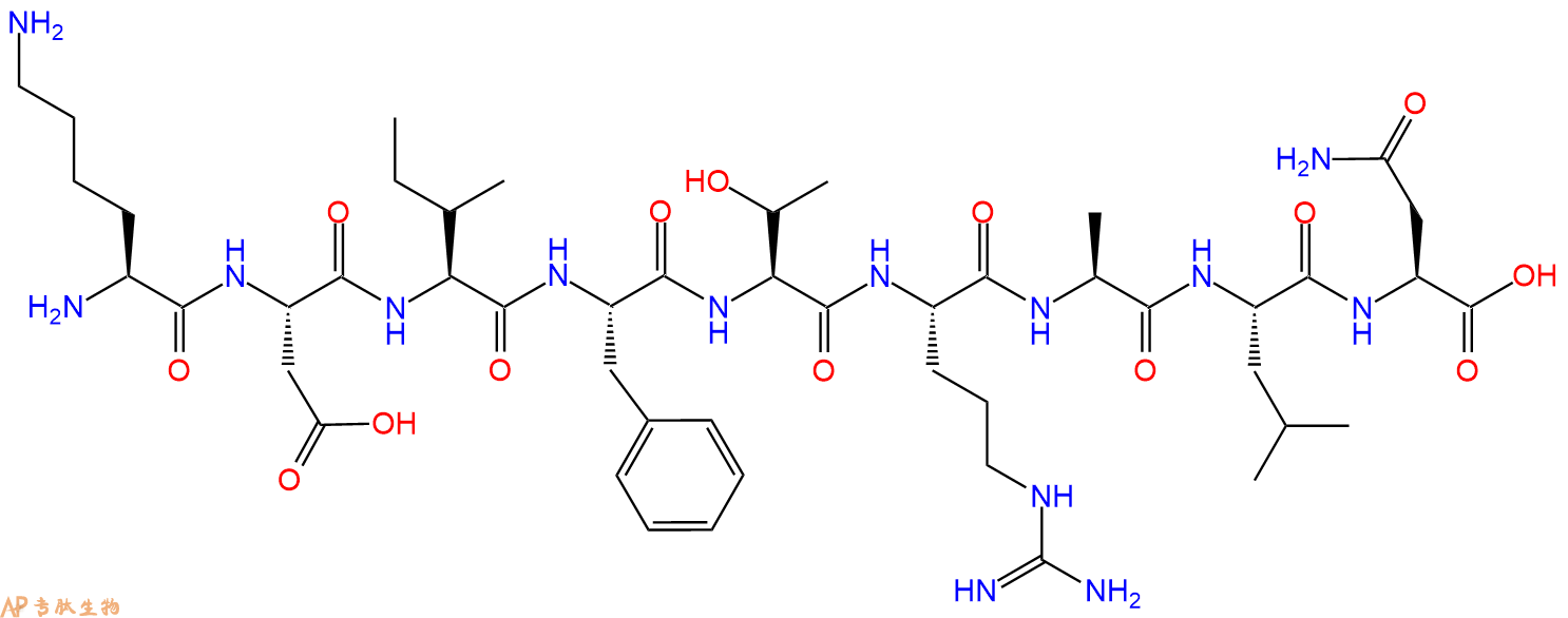 专肽生物产品H2N-Lys-Asp-Ile-Phe-Thr-Arg-Ala-Leu-Asn-OH