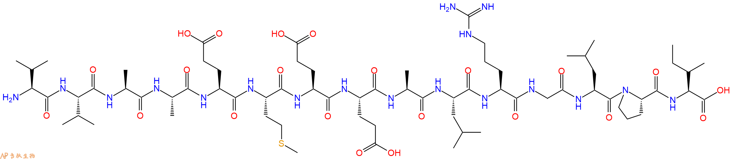 专肽生物产品H2N-Val-Val-Ala-Ala-Glu-Met-Glu-Glu-Ala-Leu-Arg-Gly-Leu-Pro-Ile-OH