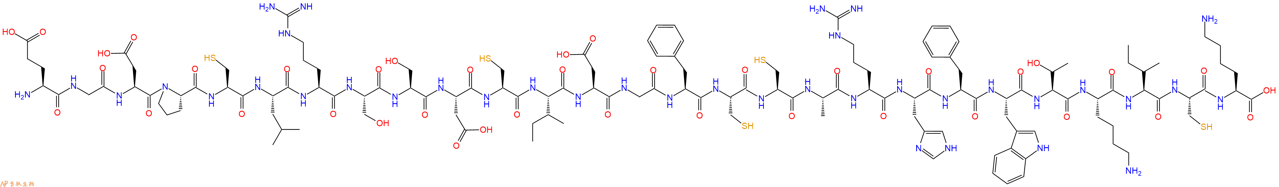专肽生物产品H2N-Glu-Gly-Asp-Pro-Cys-Leu-Arg-Ser-Ser-Asp-Cys-Ile-Asp-Gly-Phe-Cys-Cys-Ala-Arg-His-Phe-Trp-Thr-Lys-Ile-Cys-Lys-OH