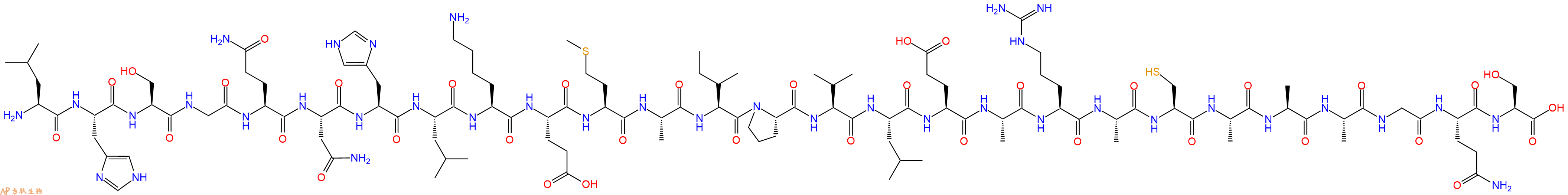 专肽生物产品H2N-Leu-His-Ser-Gly-Gln-Asn-His-Leu-Lys-Glu-Met-Ala-Ile-Pro-Val-Leu-Glu-Ala-Arg-Ala-Cys-Ala-Ala-Ala-Gly-Gln-Ser-OH