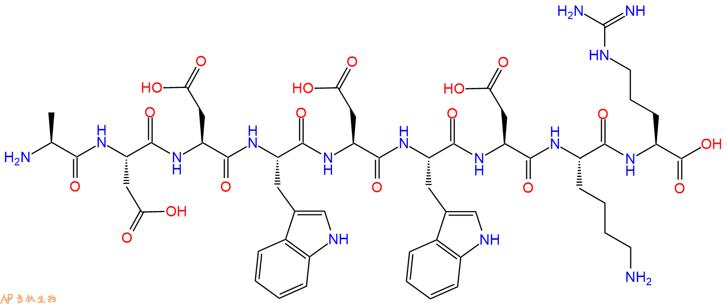 专肽生物产品H2N-Ala-Asp-Asp-Trp-Asp-Trp-Asp-Lys-Arg-OH