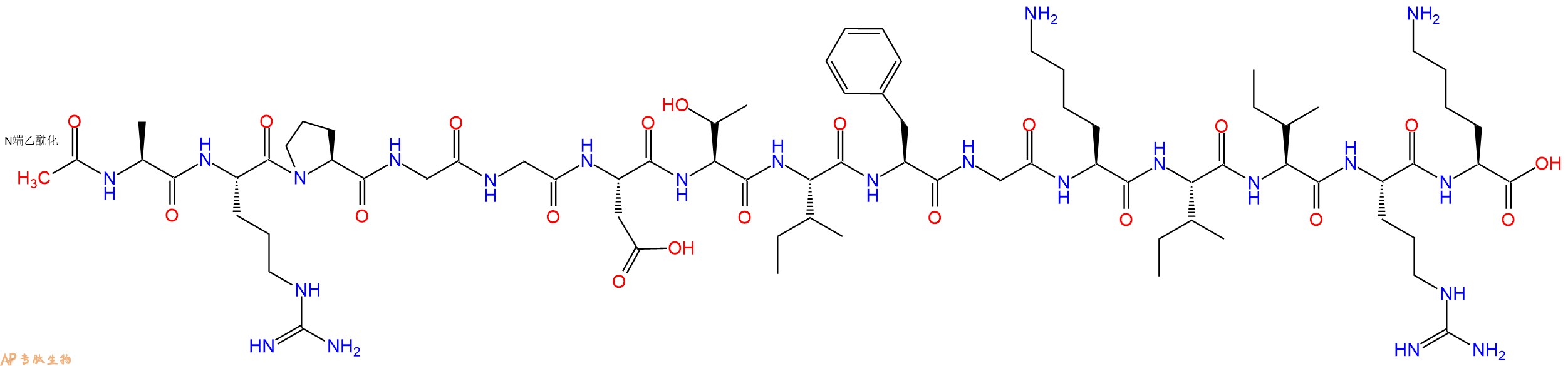 专肽生物产品Ac-Ala-Arg-Pro-Gly-Gly-Asp-Thr-Ile-Phe-Gly-Lys-Ile-Ile-Arg-Lys-OH