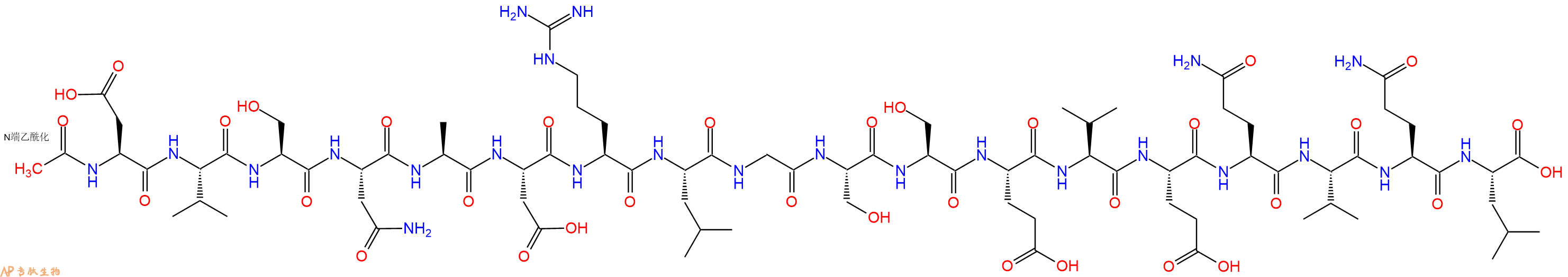 专肽生物产品Ac-Asp-Val-Ser-Asn-Ala-Asp-Arg-Leu-Gly-Ser-Ser-Glu-Val-Glu-Gln-Val-Gln-Leu-OH
