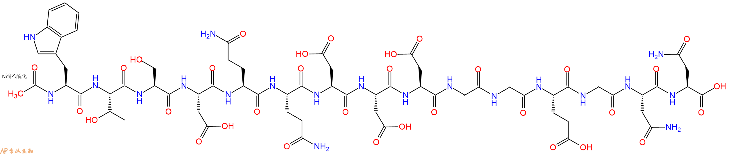专肽生物产品Ac-Trp-Thr-Ser-Asp-Gln-Gln-Asp-Asp-Asp-Gly-Gly-Glu-Gly-Asn-Asn-OH