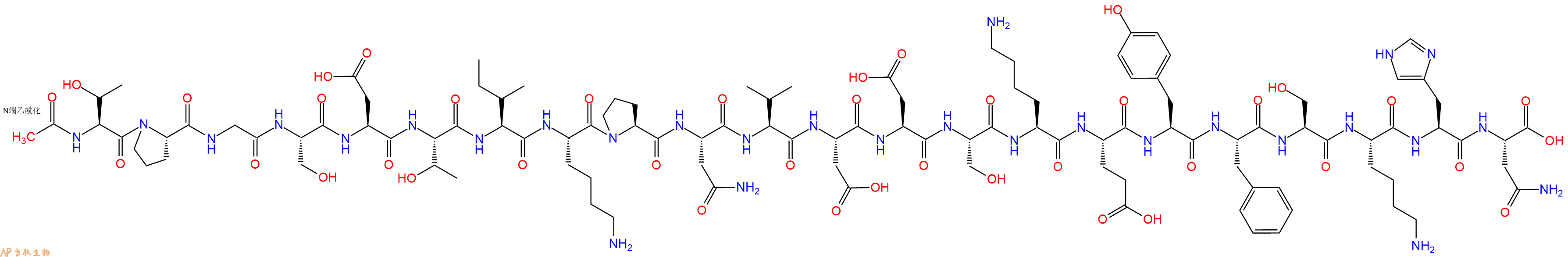 专肽生物产品Ac-Thr-Pro-Gly-Ser-Asp-Thr-Ile-Lys-Pro-Asn-Val-Asp-Asp-Ser-Lys-Glu-Tyr-Phe-Ser-Lys-His-Asn-OH